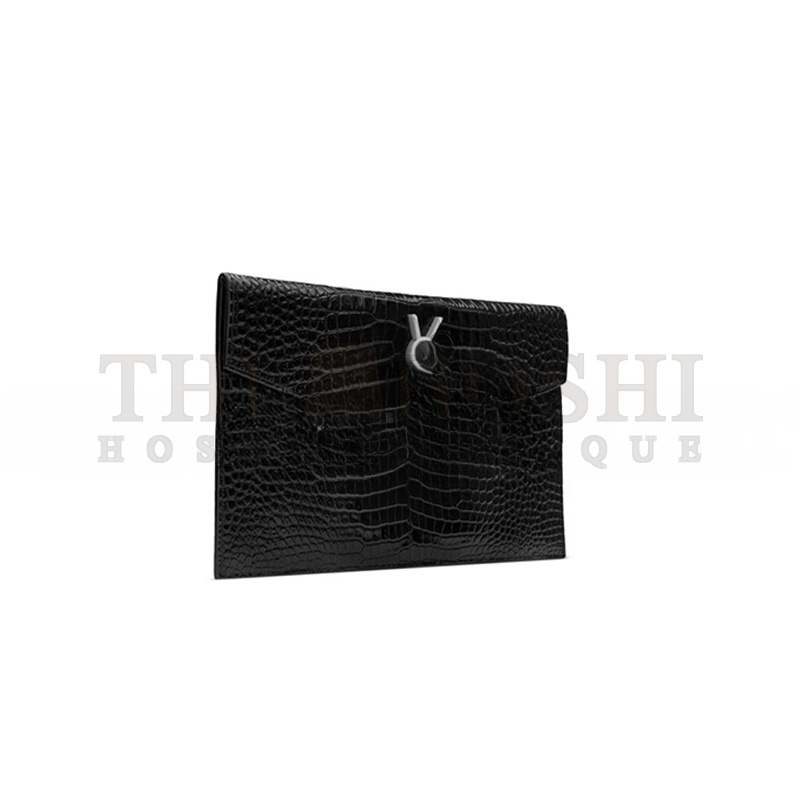 Y51 UPTOWN POUCH IN CROCODILE-EMBOSSED SHINY LEATHER 565739DND0N1000 (27*16*2cm) Master Quality